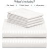 Picture of LuxClub Striped Sheets Set, 6 PC Striped Bed Sheets Queen Size, Deep Pockets 18" Eco Friendly Wrinkle Free Sheets Machine Washable Hotel Bedding Silky Soft (Queen, Striped White)