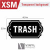 Picture of Recycle and Trash Logo Symbol - Elegant Golden Look for Trash Cans, Containers, and Walls - Laminated Vinyl Decal (XSmall, Transparent/Black 1)