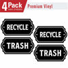 Picture of Recycle and Trash Logo Symbol - Elegant Golden Look for Trash Cans, Containers, and Walls - Laminated Vinyl Decal (XSmall, Transparent/Black 1)