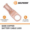 Picture of SELTERM 10pcs 6 AWG - 5/16" Stud - Battery Lugs, Heavy Duty Wire Lugs, Ring Terminals, Battery Cable Ends,6 Gauge Terminals, UL Bare Copper Eyelets Electrical Battery Terminal Connectors