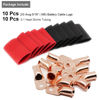 Picture of TKDMR 10pcs 2/0 AWG-5/16" Battery Lugs,Copper Wire Lugs,Heavy Duty Battery Cable Ends,Tubular Ring Terminals,AWG Crimp Wire Ring Lugs,Battery Terminal Connectors with 3:1 Heat Shrink Tubing