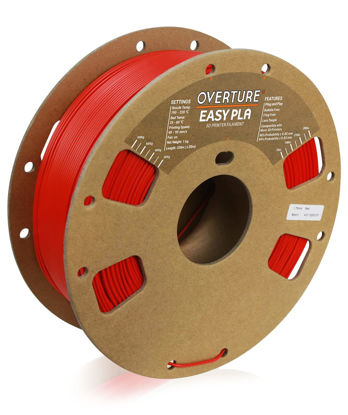 Picture of OVERTURE Easy PLA 1.75mm 3D Printer Filament, 1kg Cardboard Spool (2.2lbs), Dimensional Accuracy +/- 0.03mm, Fit Most FDM Printer (Easy Red)