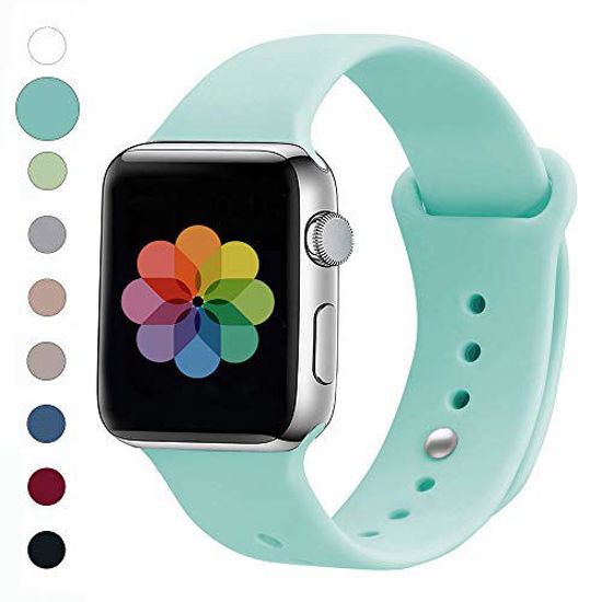 Picture of UPOLS Compatible with Apple Watch Band 38mm 42mm 40mm 44mm Sport Band, Silicone Sport Strap Replacement Bands Compatible for iWatch Series 4/3/2/1 S/M M/L