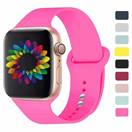 Picture of UPOLS Compatible for Apple Watch Band 38mm/40mm 42mm/44mm S/M M/L, Soft Silicone Sport Band for Women&Men, Strap Compatible for iWatch Series 5 Series 4 Series 3 Series 2 Series 1