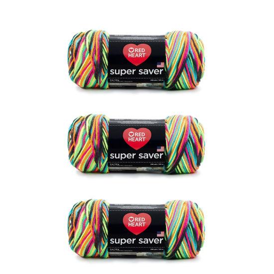 Red Heart Super Saver Black Yarn - 3 Pack of 198g/7oz - Acrylic