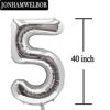 Picture of 50 Number Balloons Silver 50 Years old Big Large Giant Jumbo Foil Mylar Number Balloons for Women Men Party Supplies 50 Anniversary Events Decorations Balloon