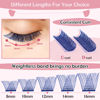 Picture of Lash Clusters, 72 Pcs Colored Individual Cluster Lashes DIY Lash Extension 8-16 mix Eyelash Clusters Volume Wispy Lashes Super Thin Band Reusable Soft & Comfortable(Blue,Nartual-D-8-16mix)