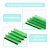 Picture of Colored Lash Extensions 0.07mm C Curl Green Individual Volume Lashes Extensions 8-15 Mix Length Color Eyelash Extensions for Salon (Green 0.07-C, 8-15mm)