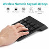 Picture of Numeric Keypad Wireless USB Number Pad 2.4GHz 18 Key Mini Portable Data Entry Number Pad for Laptop Desktop PC Computer Surface pro Notebook by AODOOR