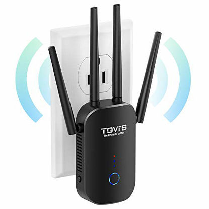 Picture of TGVi's WiFi Extender 1200Mbps,WiFi Range Extender 2.4 & 5GHz Dual Band,WiFi Extender with Ethernet Port, WiFi Extenders Signal Booster for Home, 360 Degree Wireless Network Signal Coverage Easy Set Up