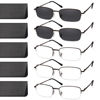 Picture of NOVIVON 5 Pack Reading Glasses for Men, Metal Blue Light Blocking Reading Sunglasses with Spring Hinges, Anti Eye Strain Eyeglasses (Gunmetal*3, Gunmetal Sunreaders*2, 2.5)