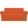 Picture of Easy-Going Stretch Loveseat Slipcover 1-Piece Sofa Cover Furniture Protector Couch Soft with Elastic Bottom for Kids Polyester Spandex Jacquard Fabric Small Checks (Loveseat, Orange)