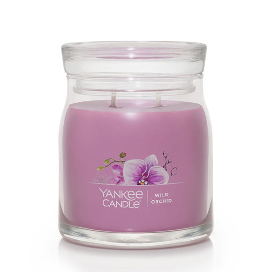 Picture of Yankee Candle Wild Orchid Scented, Signature 13oz Medium Jar 2-Wick Candle, Over 35 Hours of Burn Time