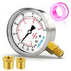 Picture of MEANLIN MEASURE -30~60Psi Stainless Steel 1/8" NPT 2.5" FACE DIAL Vacuum Pressure Gauge ，Lower Mount