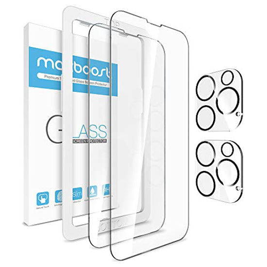 Maxboost 2 Pack Screen Protector Compatible for iPhone 13 Pro Max 6.7 inch 2 Pack Camera Lens Protector Tempered Glass Film HD 9H Hardness