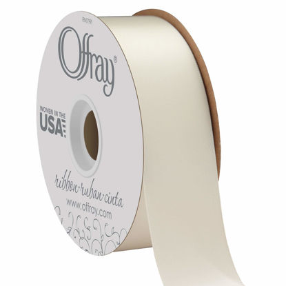 Picture of Berwick Offray 1.5" Wide Double Face Satin Ribbon, Antique White Ivory, 50 Yds
