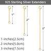 Picture of Gold Necklace Extenders 14k Gold Plated Extender Chain 925 Sterling Silver Extension Bracelet Extender Gold Chain Extenders for Necklaces 3 Pcs (1 2 3 Inch)(Gold)