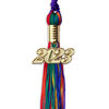 Picture of Endea Graduation Mixed Double Color Tassel with Gold Date Drop (Rainbow, 2023)