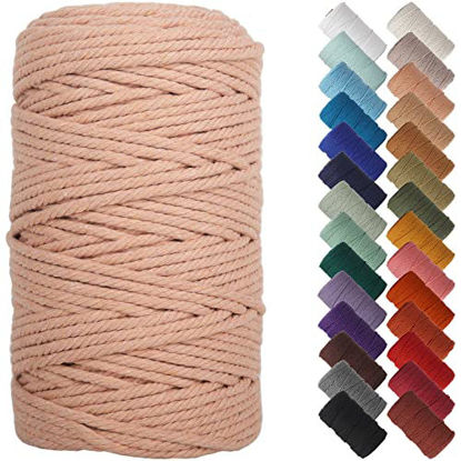 Picture of NOANTA Brick Red Macrame Cord 4mm x 109yards, Colored Macrame Rope, Cotton Rope Macrame Yarn, Colorful Cotton Craft Cord for Wall Hanging, Plant Hangers, Crafts, Knitting