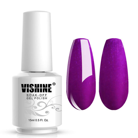 Picture of Vishine Gelpolish Professional Manicure Salon UV LED Soak Off Gel Nail Polish Varnish Color Purple(1338)