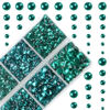 Picture of 4000Pcs Mixed Size Hot Fix Round Crystals Gems Glass Stones Hotfix Flat Back Rhinestones (Blue Zircon)