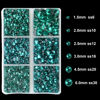 Picture of 4000Pcs Mixed Size Hot Fix Round Crystals Gems Glass Stones Hotfix Flat Back Rhinestones (Blue Zircon)