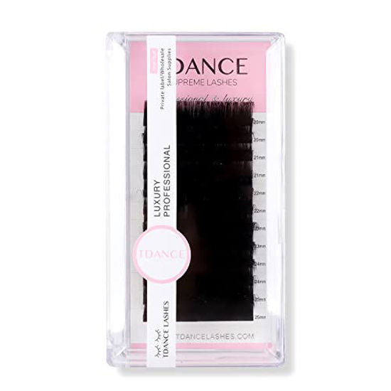 Picture of TDANCE Premium CC Curl 0.18mm Thickness Semi Permanent Individual Eyelash Extensions Silk Volume Lashes Professional Salon Use Mixed 20-25mm Length In One Tray (CC-0.18,20-25mm)