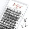 Picture of 240 Pcs Lash Clusters DIY Eyelash Extension 0.10mm D 13mm Fishtail Eyelashes Cluster Lashes Fishtail Eyelash Extensions Soft & Lightweight Fishtail Eyelashes for Makeup Home Use(Fishtail 0.10D 13mm)