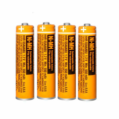 Picture of EOCIK 4 Pack HHR-55AAABU NI-MH Rechargeable Battery 1.2V 550mAh AAA Battery for Panasonic Cordless Phones