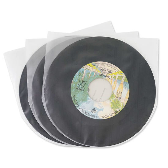 Picture of sdroceRyaM 50PCS 10" Vinyl Record Inner Sleeves Anti Static Round Bottom Sleeves