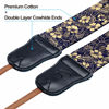 Picture of Japanese Art Style Camera Strap - 2"Wide with Double Layer Cowhide Head,Pure Cotton Bronzing Floral Pattern Camera Shoulder Straps,Adjustable Camera Neck Strap for All DSLR / SLR Cameras