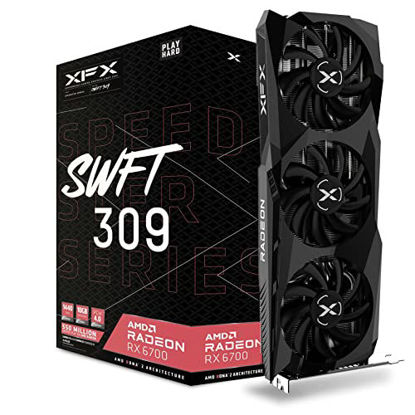 Picture of XFX Speedster SWFT309 Radeon RX 6700 Gaming Graphics Card with 10GB GDDR6 HDMI 3xDP, AMD RDNA 2 RX-67XLKWFDV