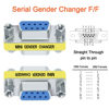 Picture of DTech 3-Pack Serial Adapter Female to Female DB9 Gender Changer Female to Male 9 Pin Connector Male to Male RS232 Coupler Mini Size for PC Computer Data Transfer