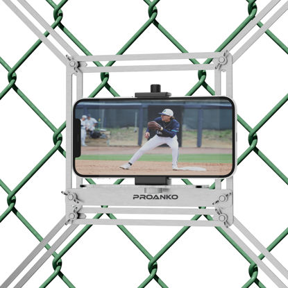 Picture of Cell Phone Fence Mount Camera Fence Mount for iPhone, Phones, GoPro, Chain Link Fence Mount for Recording Baseball/Softball/Tennis(Mini Plus)