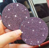 Picture of 2pcs Bling Car Cup Holder Coaster, 2.75 inch Anti-Slip Shockproof Universal Fashion Vehicle Car Coasters Insert Bling Rhinestone Auto Automotive Interior Accessories for Women (2 pcs, Light Purple)