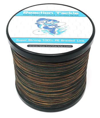 Reaction Tackle Braided Fishing Line - 8 Strand Blue Camo 10LB 1000yd :  : Sports, Fitness & Outdoors