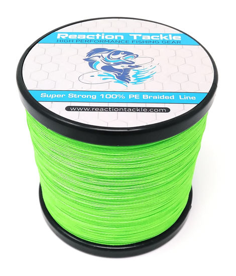 Picture of Reaction Tackle Braided Fishing Line Hi Vis Green 80LB 1500yd