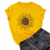 Picture of GLIGLITTR Women's Summer Sunflower T Shirt Cute Flower Graphic Loose Tees Crew Neck Short Sleeve Casual Tops(Yellow-A,XX-Large)