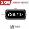 Picture of Recycle and Trash Logo Symbol - Elegant Golden Look for Trash Cans, Containers, and Walls - Laminated Vinyl Decal (XSmall, Transparent/Black 2)