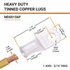 Picture of SELTERM 2pcs 1 AWG 5/16" Stud Tinned Copper Wire Lugs, Battery Lugs, Ring Terminals, Battery Cable Ends, 1 Gauge Ring Terminal Connectors, UL Marine Grade Electrical Battery Terminal Connectors