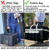 Picture of FRESHIE Insulated Food Delivery Bag with Cup Holders / Drink Carriers Premium, For Drivers Of Door Dash, Postmates, Grub Hub, Pizza Bag, Grocery, Beverage, Commercial Quality (XXL)