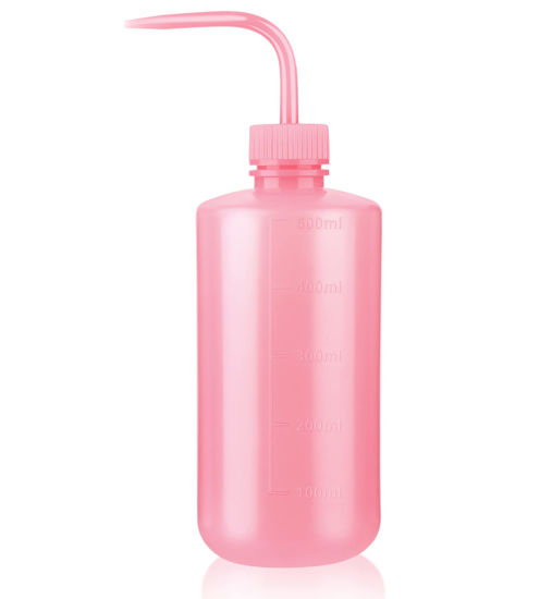 Picture of Valchoose Professional 500ml Safety Squeeze Bottle 16oz (Pink), LDPE No Spill, Plastic Wash Bottle (1Pack)