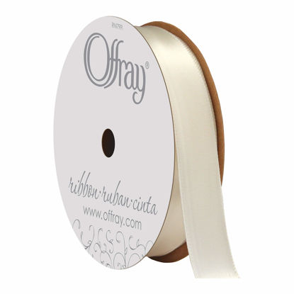 Picture of Berwick Offray 061558 5/8" Wide Single Face Satin Ribbon, Antique White Ivory, 6 Yds