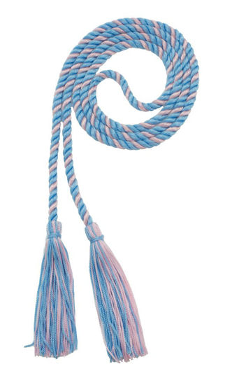 Picture of Graduation Honor Cord - LT Blue/LT Pink - Every School Color Available - Made in USA - by Tassel Depot