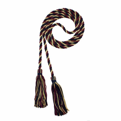 Picture of Graduation Honor Cord - Navy/Maroon/OLDGOLD - Every School Color Available - Made in USA - by Tassel Depot