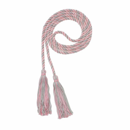 Picture of Graduation Honor Cord - LT Pink/Gray - Every School Color Available - Made in USA - by Tassel Depot