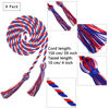 Picture of Trounistro 8 Pieces Graduation Cords Yarn Honor Cords with Tassel for College Graduation Students (Blue Red with White)