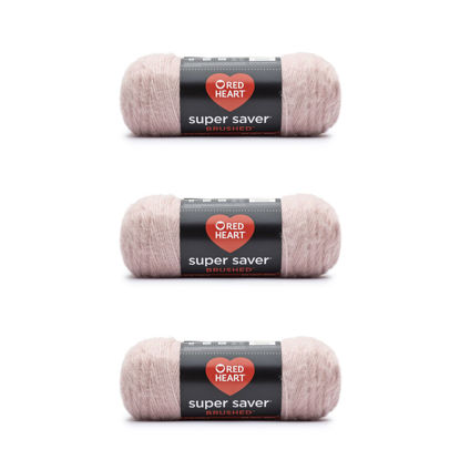 Picture of Red Heart Super Saver Brushed Dusty Pink Yarn - 3 Pack of 140g/5oz - Acrylic - 4 Medium (Worsted) - 255 Yards - Knitting/Crochet