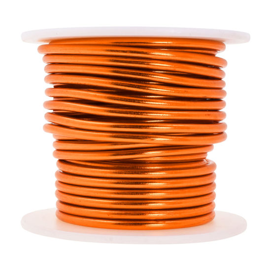 Picture of Mandala Crafts 3mm 8 Gauge Orange Anodized Aluminum Wire for Sculpting, Armature, Jewelry Making, Gem Metal Wrap, Garden, Colored and Soft, 1 Roll