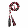 Picture of Graduation Honor Cord - Black/RED/Gray - Every School Color Available - Made in USA - by Tassel Depot